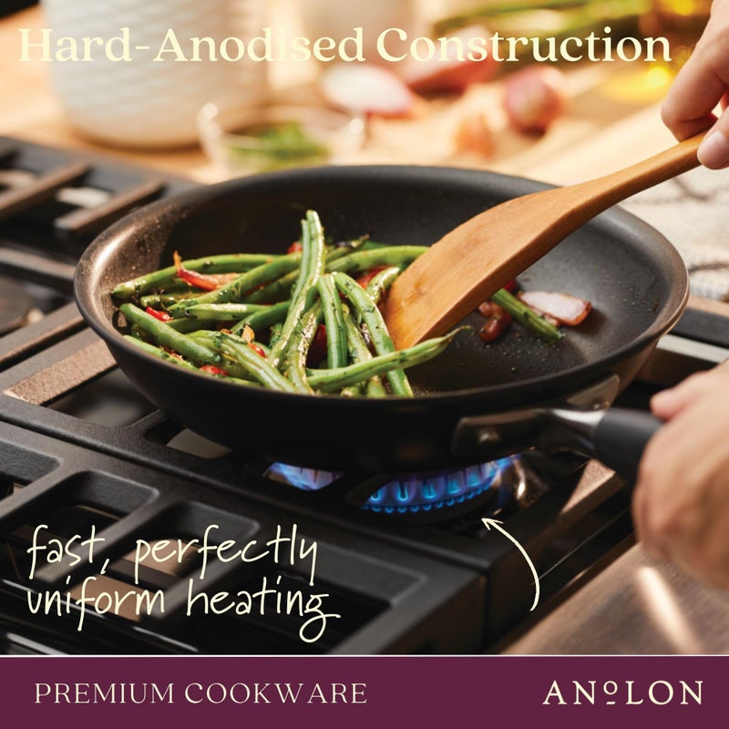 Anolon Advanced Home Hard-Anodized Nonstick Skillets (2 Piece Set- 10.25-Inch & 12.75-Inch, Onyx) - Image 3